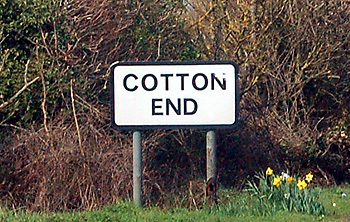 Cotton End sign March 2011